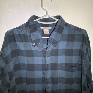 Field And Stream Flannel Shirt Large Blue
